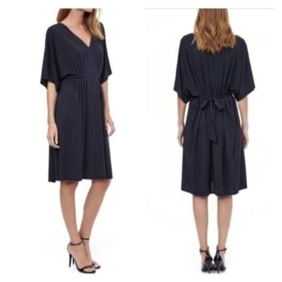 Gottex Black Braided Elegance Pullover Stretch Beach Small Pleated Dress NWT - Picture 1 of 7